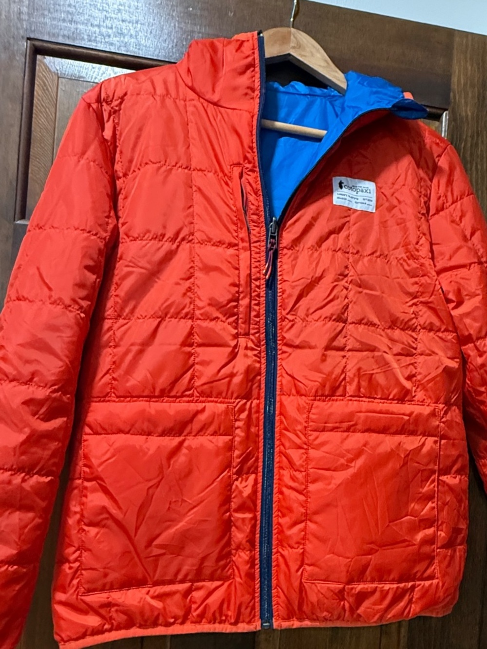 Cotopaxi Puffer Jacket Womens M Blue Red Teca Calido Rocket Science Reversible - Picture 4 of 11